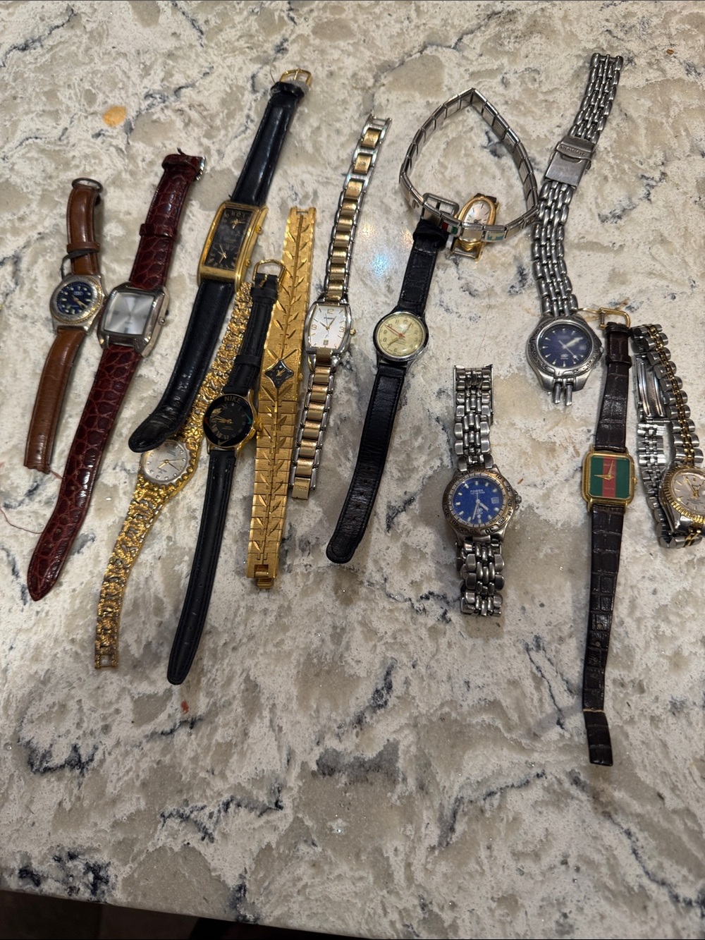 Mixed Men's Wristwatch Lot - Assorted Black, Gold, Silver, Brown